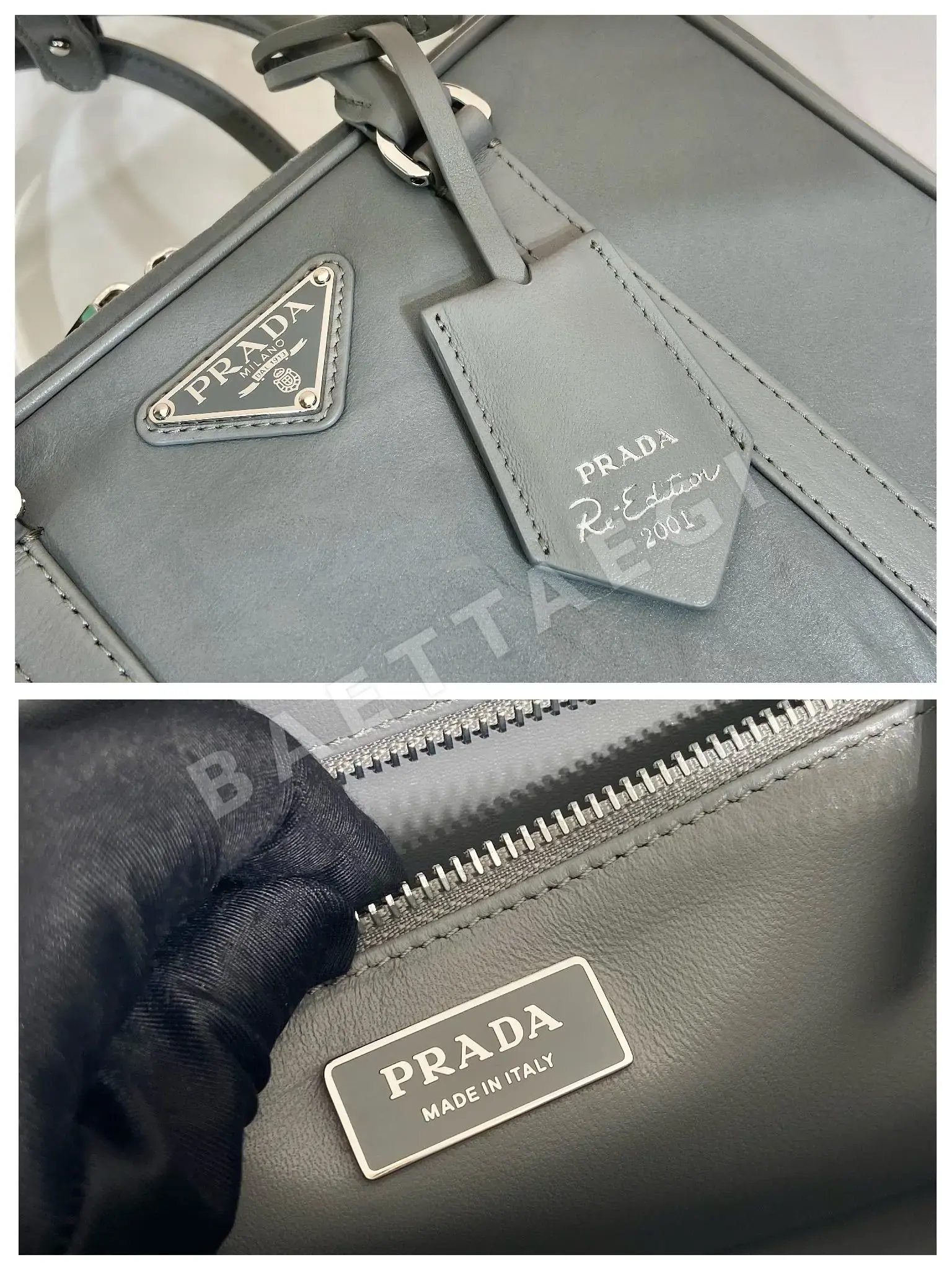 프라다 램스킨 플리츠 보스턴 백 1BB092 상세 이미지 9