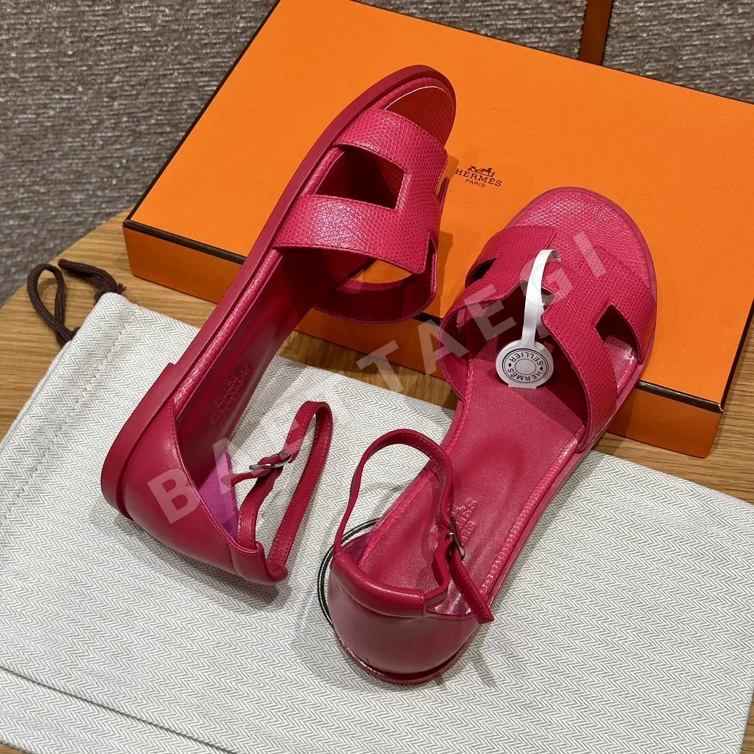 에르메스 산토리니 샌들 로즈레드 도마뱀 상세 이미지 7