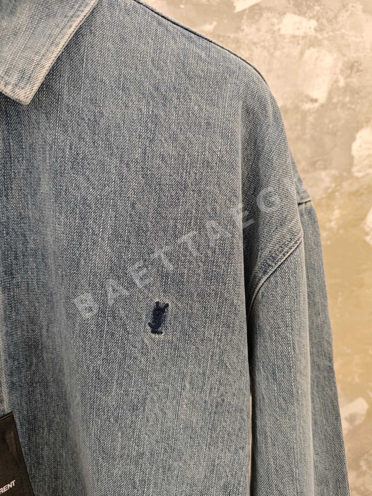 생로랑 YSL 자수 데님 재킷 긴팔 상세 이미지 5