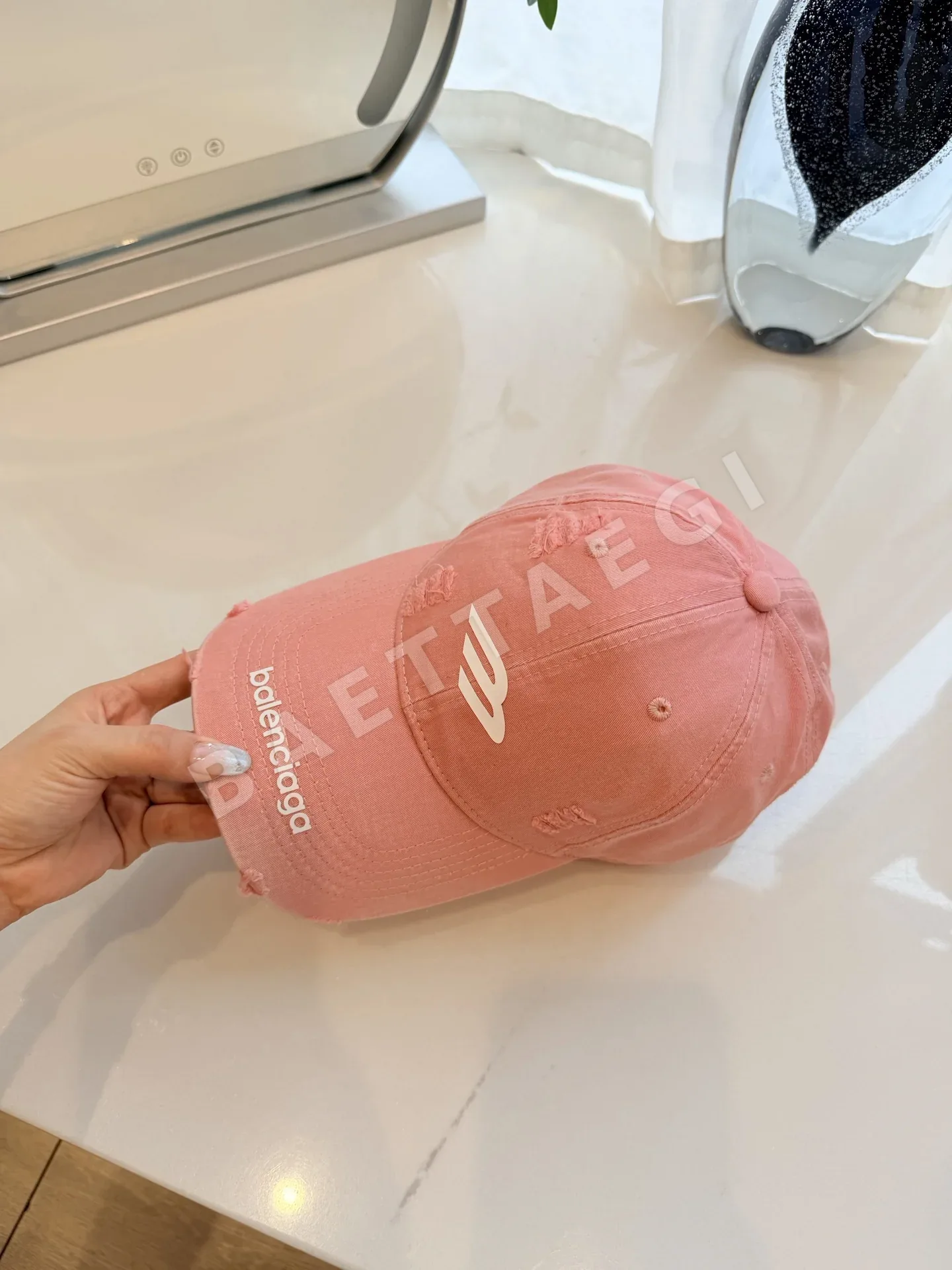 발렌시아가 마카롱 데미지 베이스볼 캡 상세 이미지 3