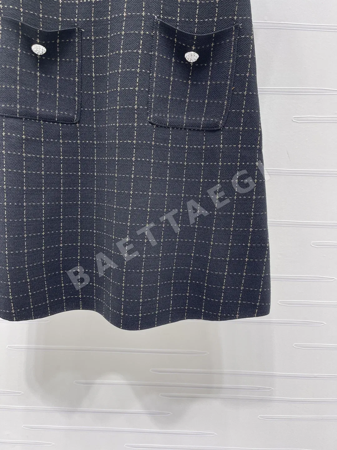 샤넬 까멜리아 체크 A라인 니트 원피스 상세 이미지 6