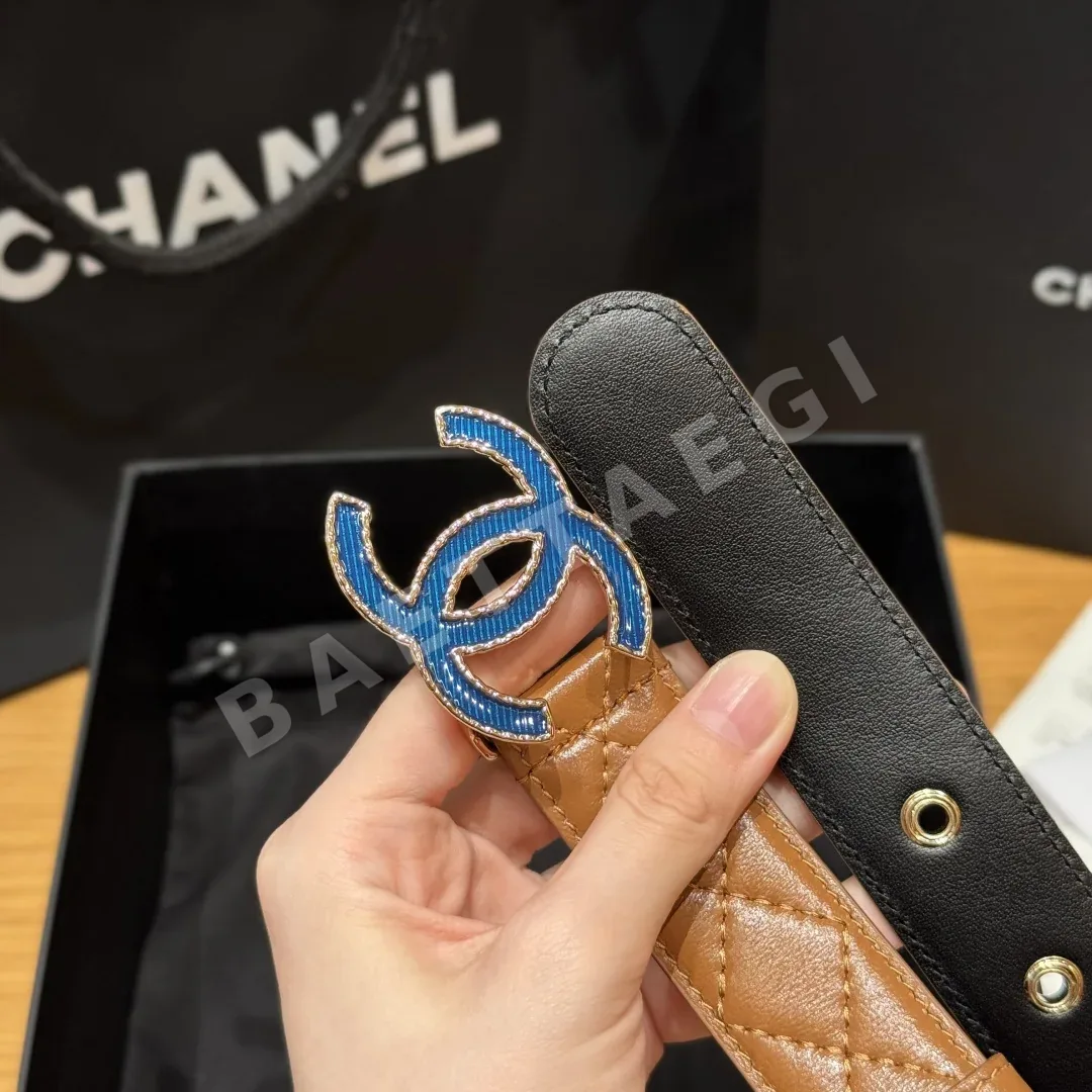 샤넬 램스킨 더블 C 메탈 로고 벨트 상세 이미지 5