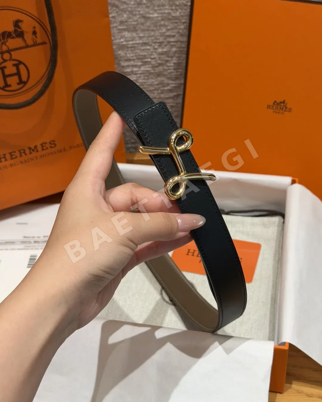 에르메스 H크루아지에르 리버시블 가죽 벨트 상세 이미지 5