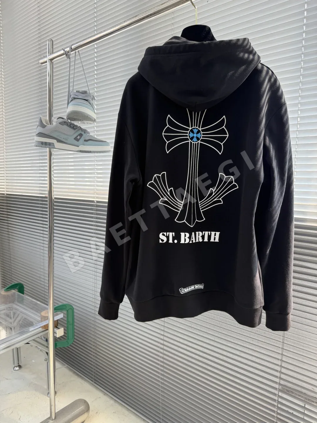크롬하츠 크로스 프린트 남성 후드 상세 이미지 3