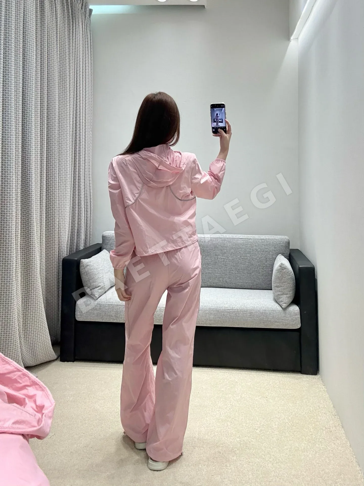 샤넬 크롭 후드 재킷 와이드 팬츠 세트 상세 이미지 7