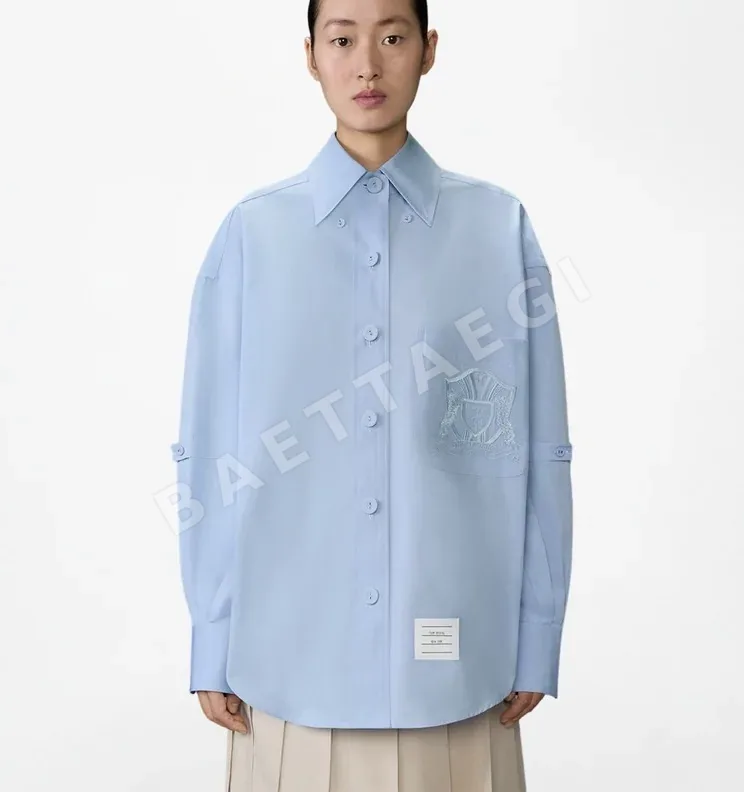 톰브라운 자수 배지 긴팔 셔츠 여성용 202585