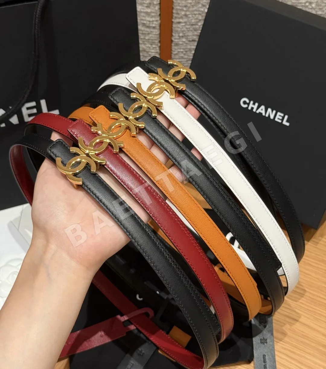 샤넬 더블 C 버클 가죽 벨트 상세 이미지 1