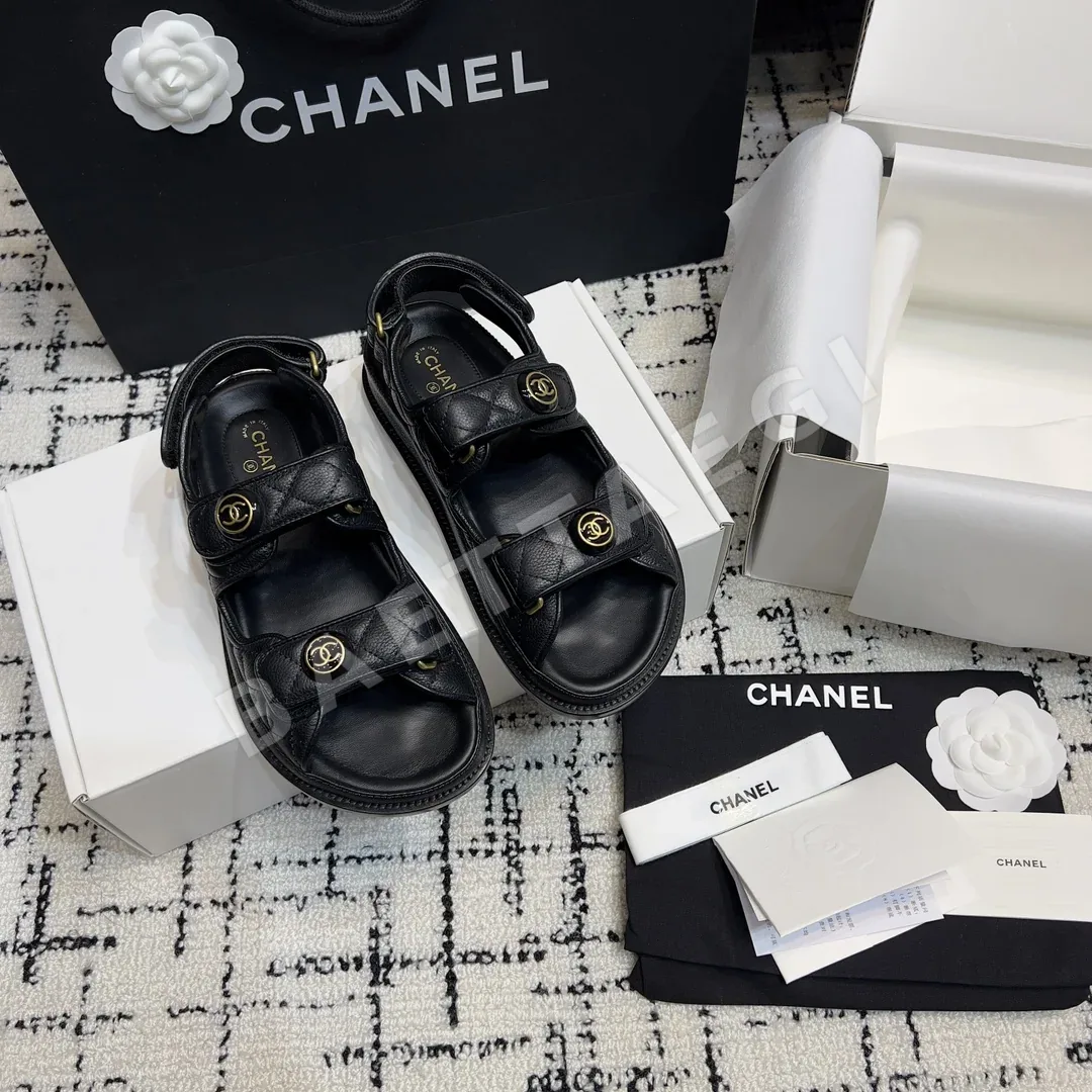 샤넬 더블 C 벨크로 비치 슈즈 신발 94759