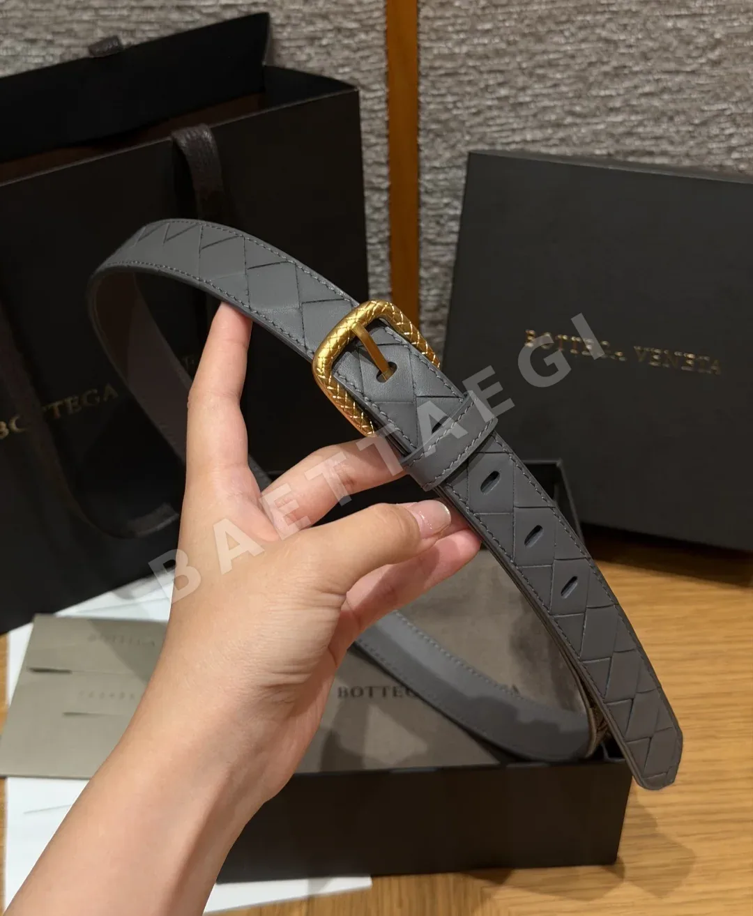 보테가베네타 인트레차토 가죽 벨트 상세 이미지 9