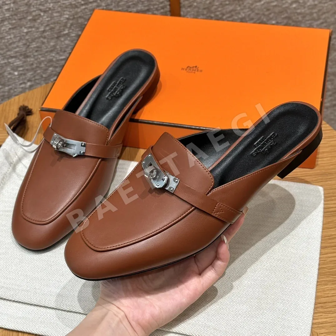 에르메스 샌들 Saddle Red Goatskin 실버 하드웨어 상세 이미지 4