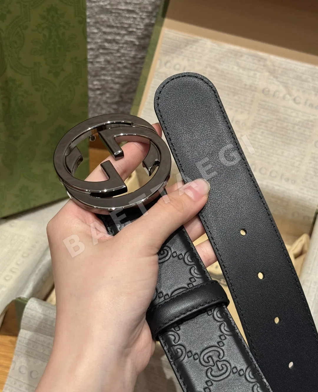 구찌 더블 G 시그니처 소가죽 벨트 상세 이미지 6