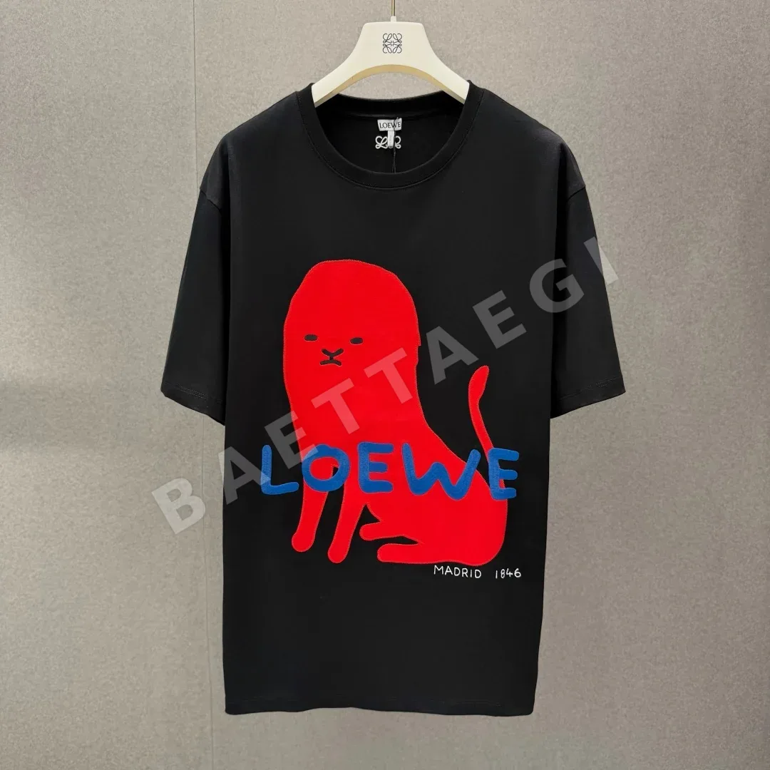 로에베 코마 코튼 루즈핏 남성 반팔 티셔츠 113792