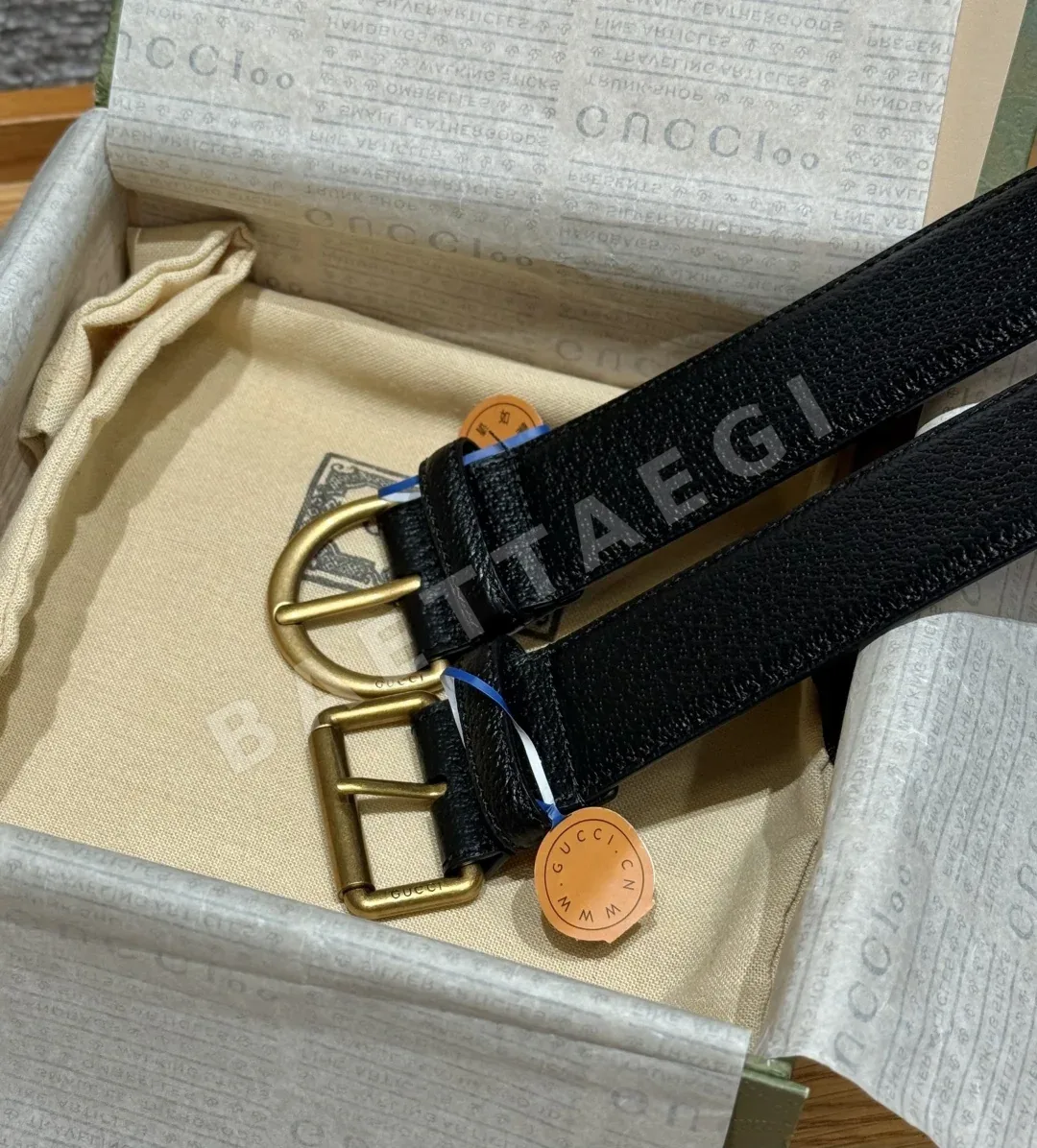 구찌 블랙 가죽 벨트 상세 이미지 3