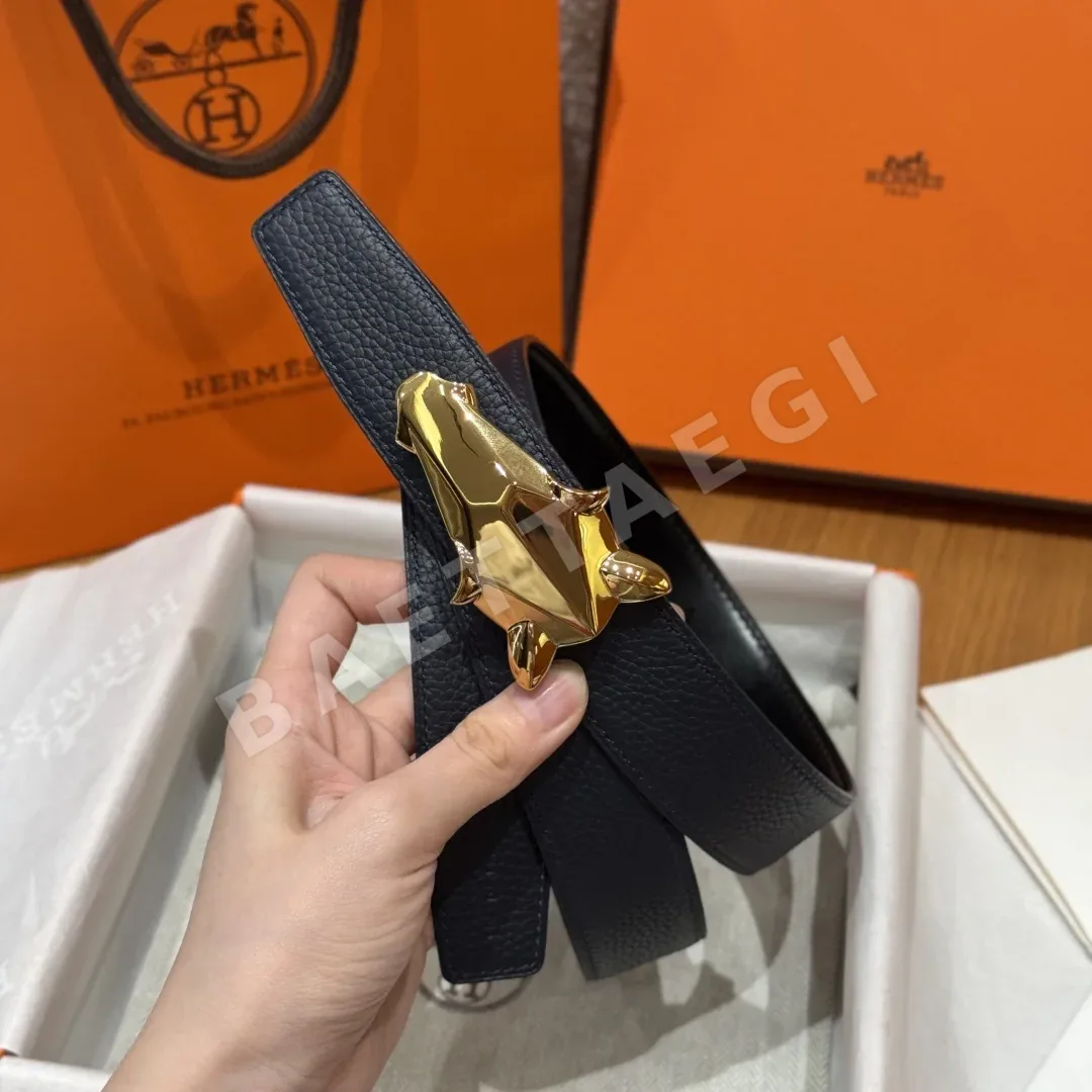 에르메스 셰느당크르 링크 양면 가죽 벨트 상세 이미지 3