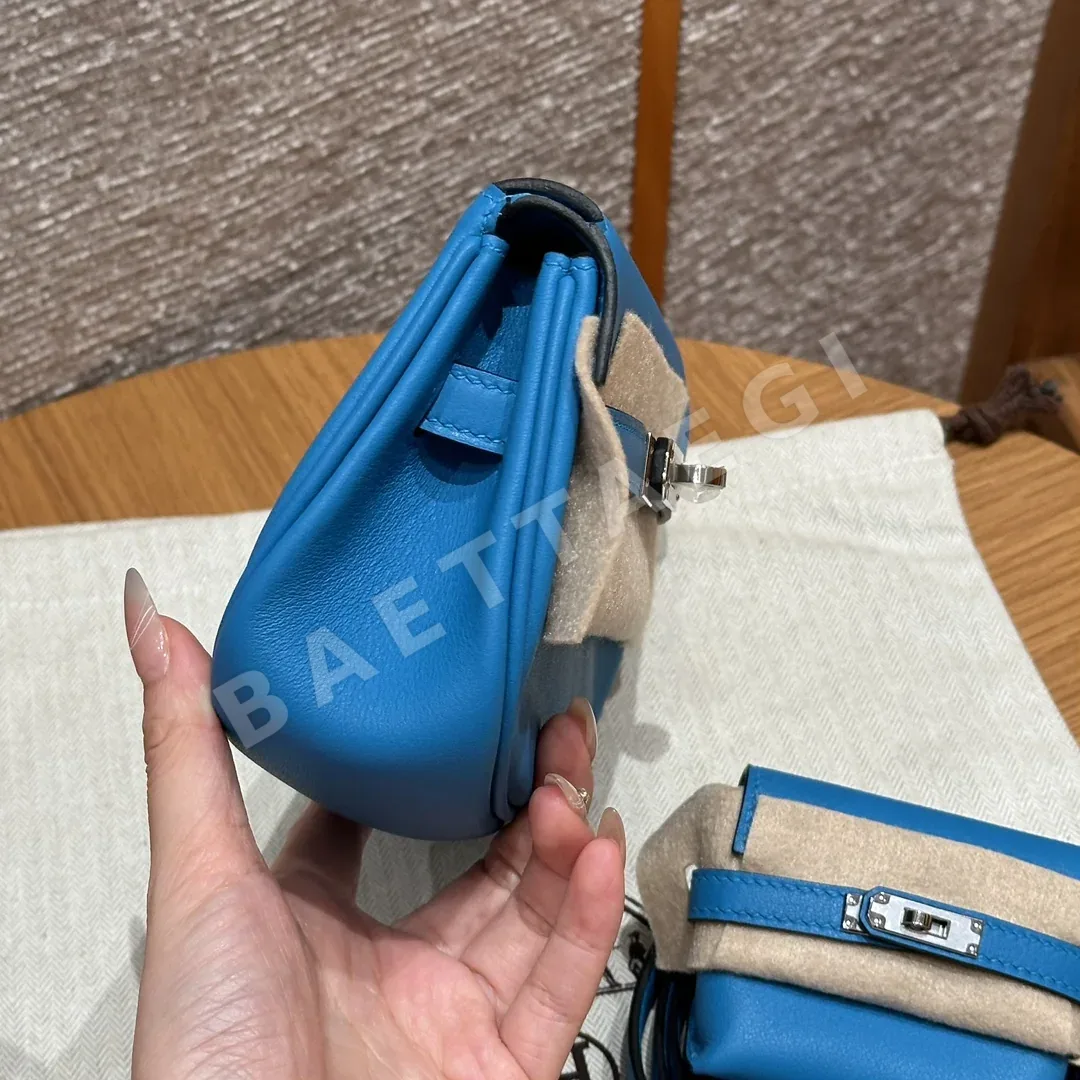 에르메스 켈리 플로리다 블루 가죽 가방 상세 이미지 3