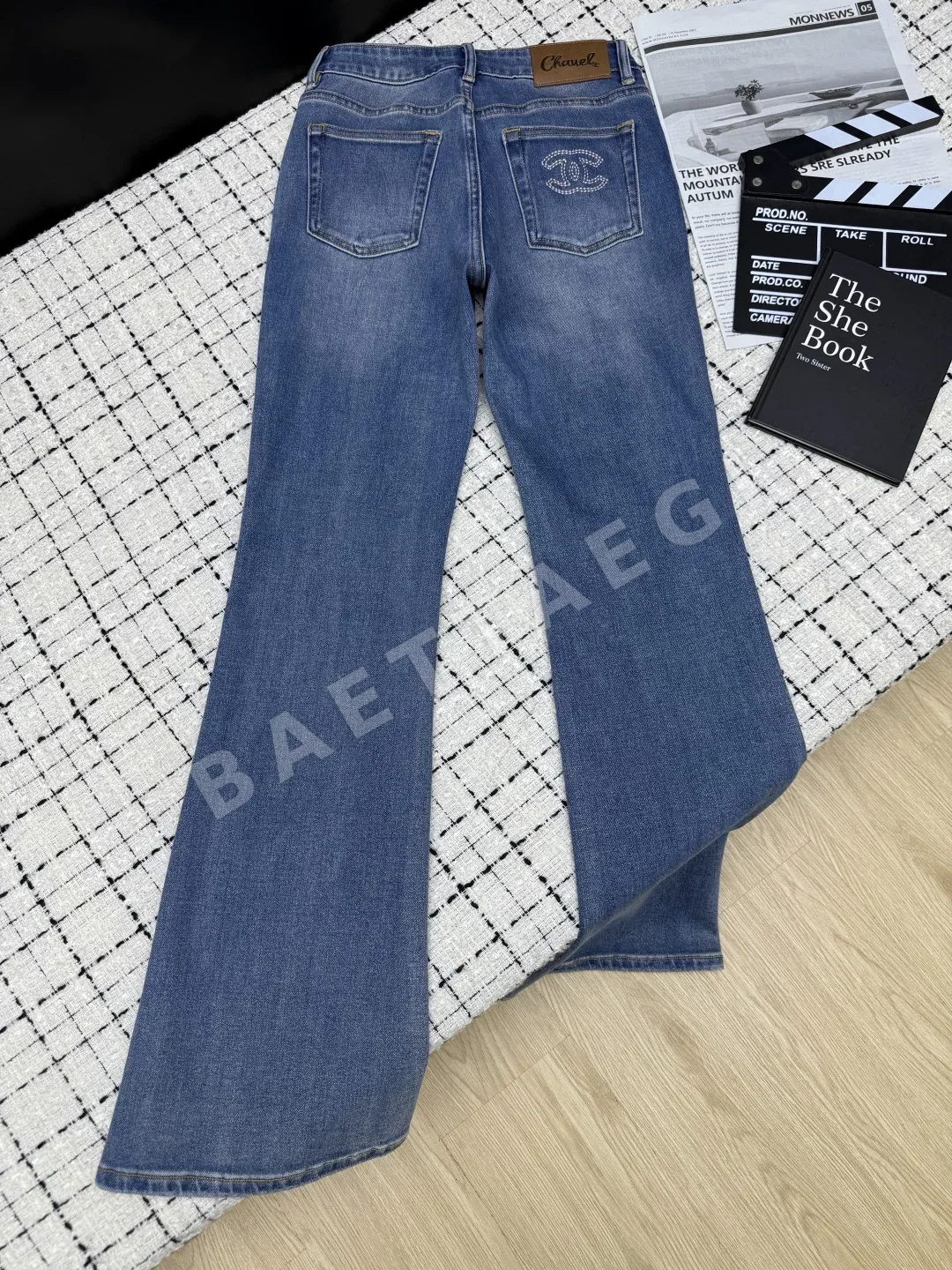 샤넬 자수 백포켓 플레어 여성 바지 상세 이미지 9