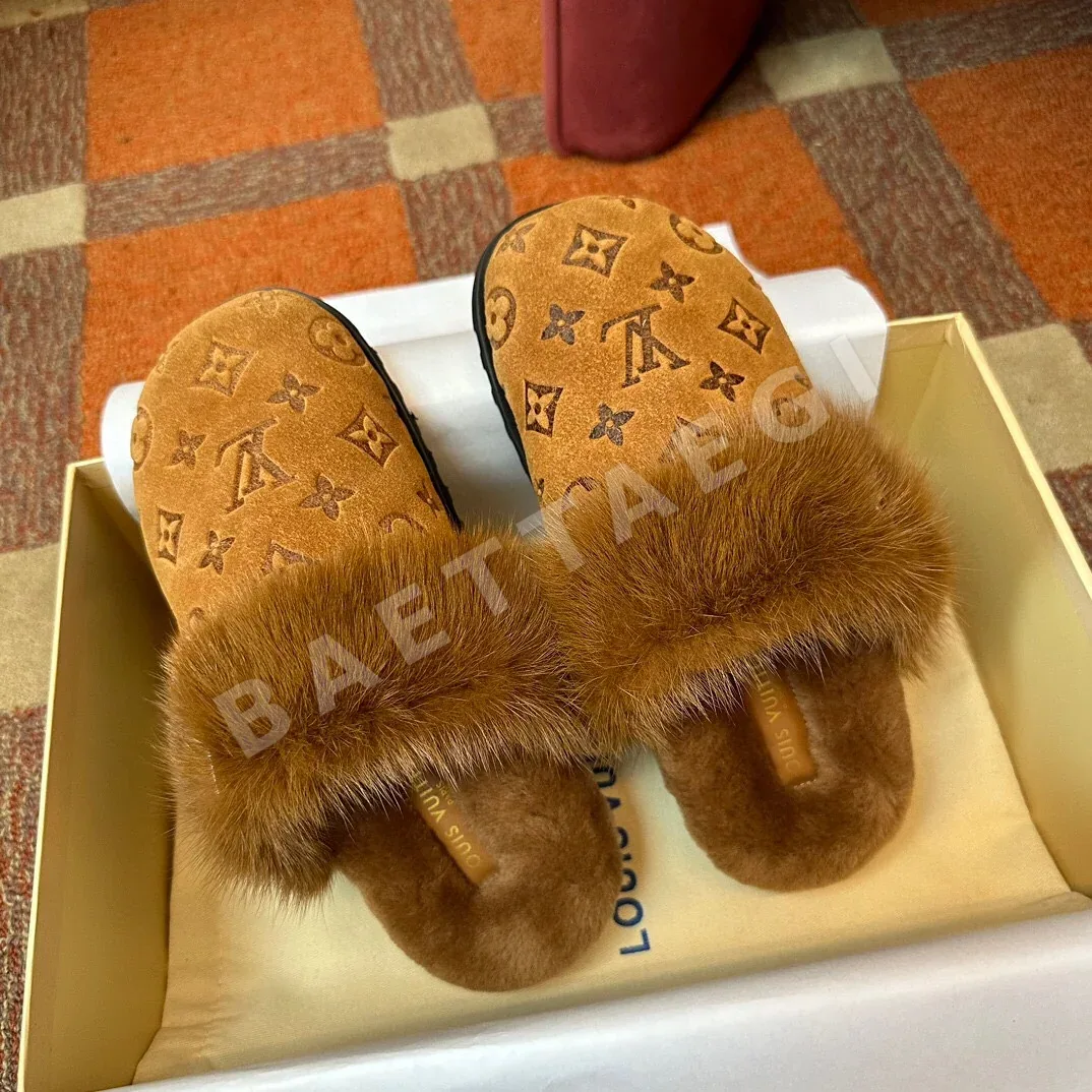 루이비통 밍크 퍼 플랫 샌들 3786 상세 이미지 8