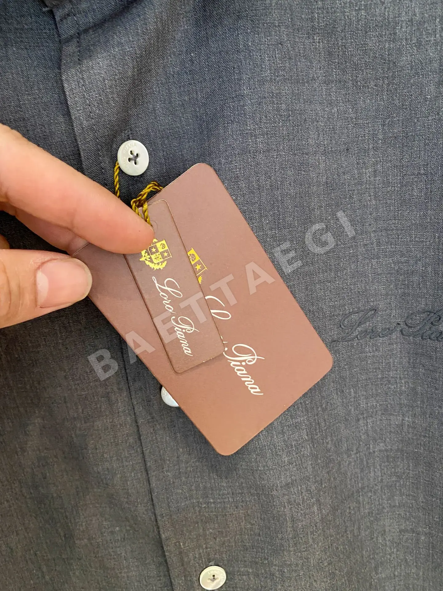 로로피아나 남성 울 긴팔 셔츠 상세 이미지 5
