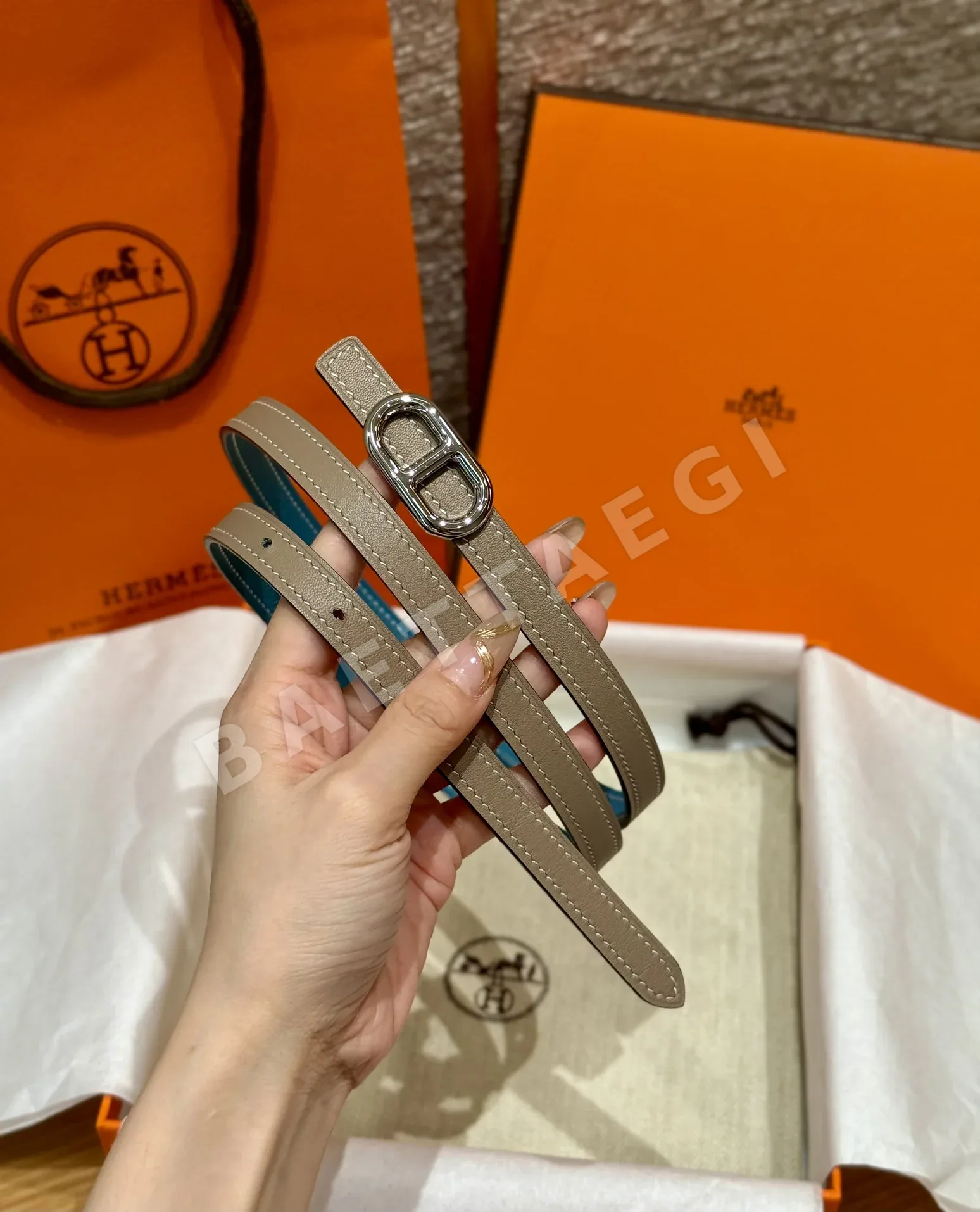 에르메스 셰느당크르 링크 금장 리버시블 벨트 상세 이미지 2