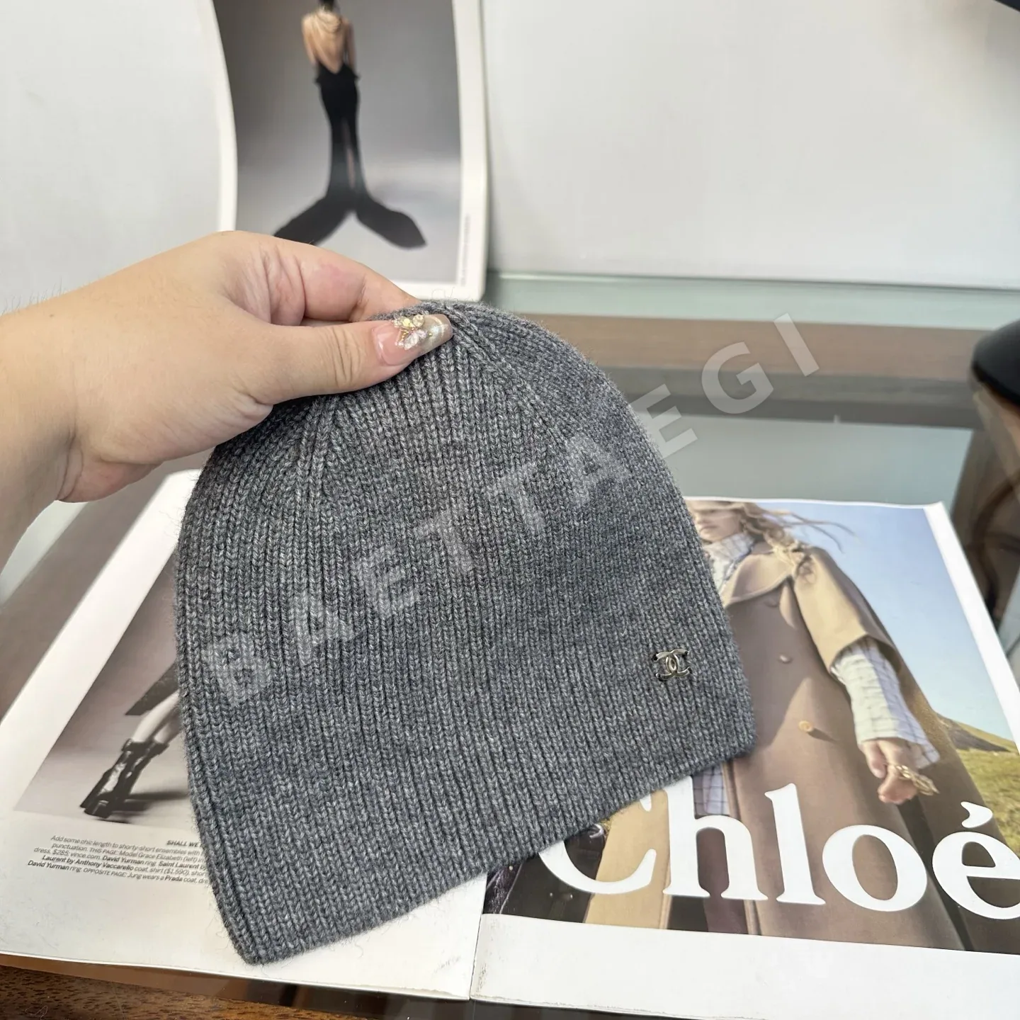 샤넬 니트 비니 모자 상세 이미지 5