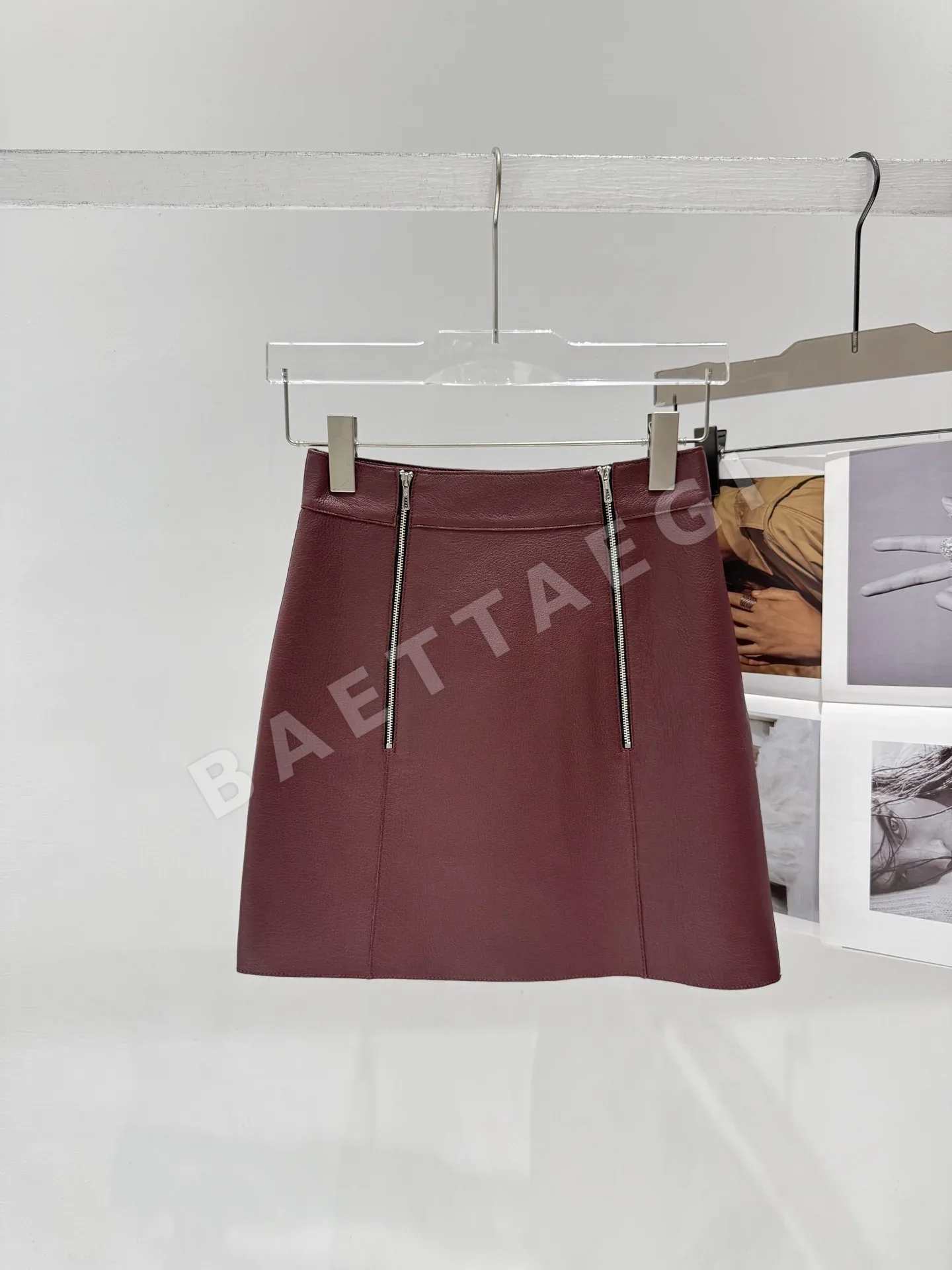 에르메스 리치 패턴 램스킨 가죽 스커트 상세 이미지 2