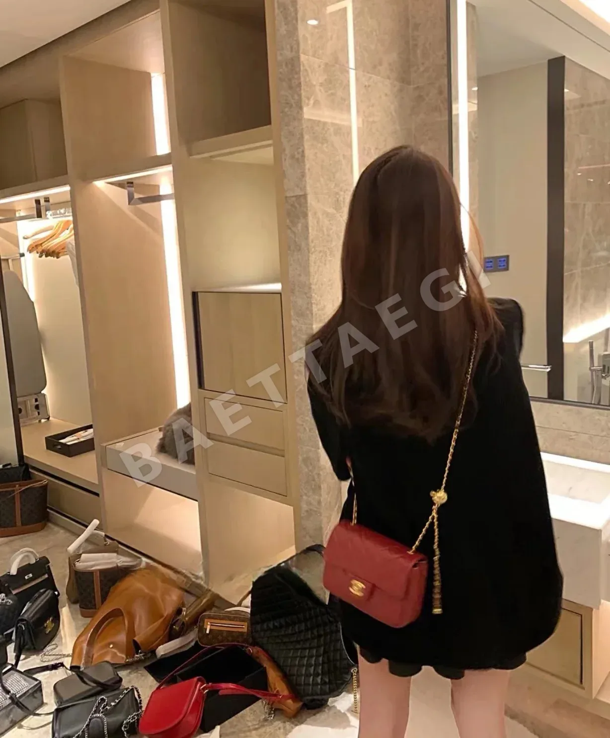 샤넬 와인 레드 빈티지 가방 35900