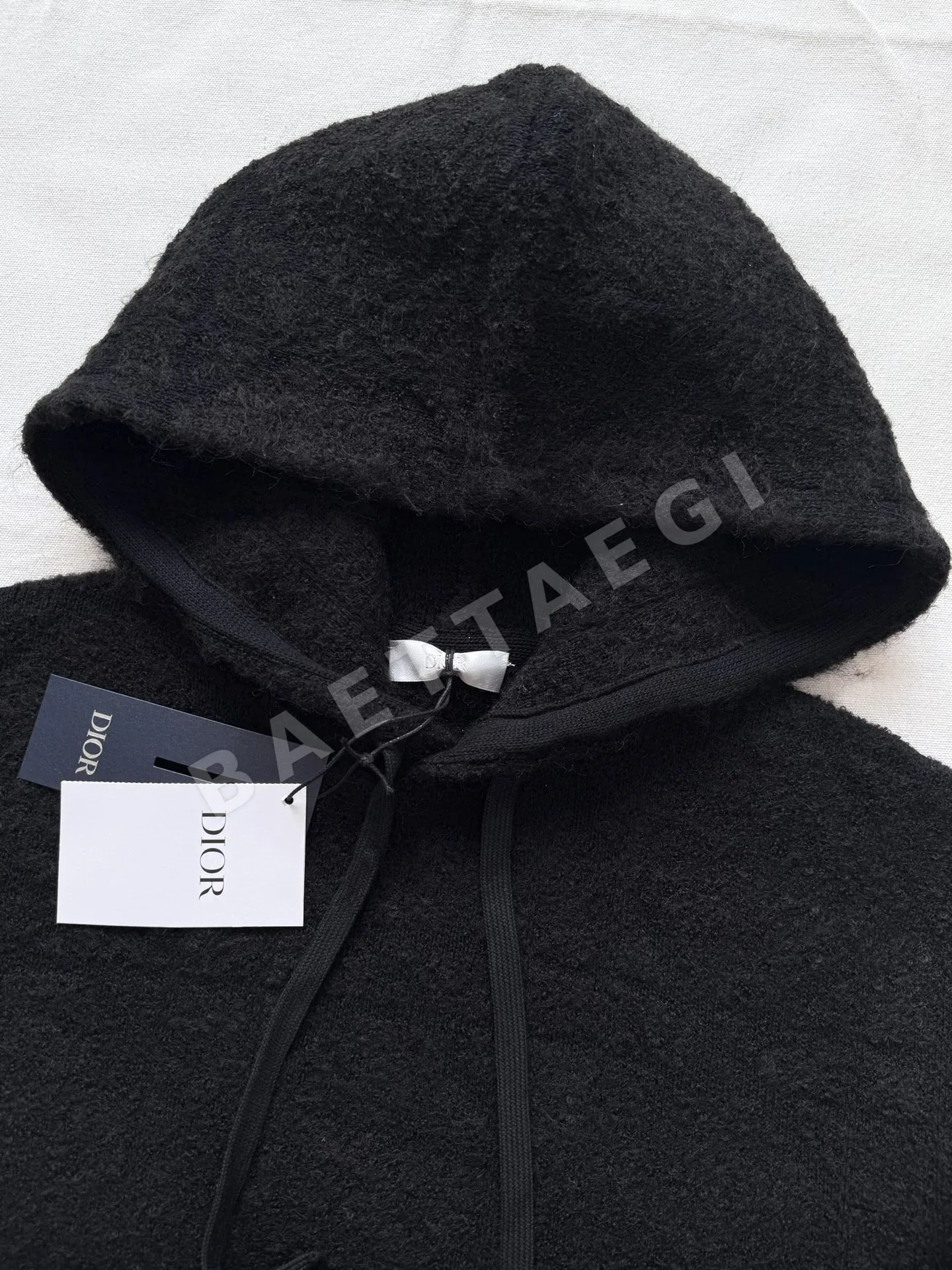 디올 체크 패턴 자카드 울 후드 스웨트셔츠 상세 이미지 6
