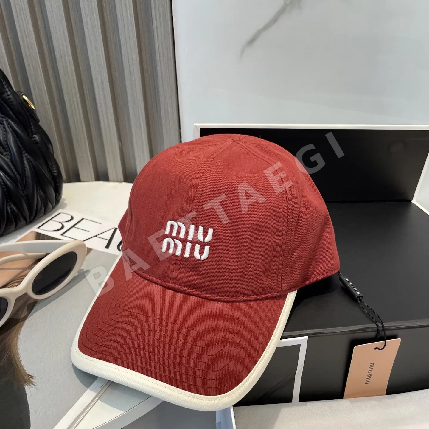 미우미우 자수 베이스볼 모자 상세 이미지 6