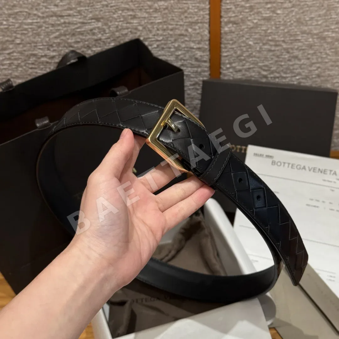 보테가베네타 인트레차토 우븐 소가죽 벨트 상세 이미지 4