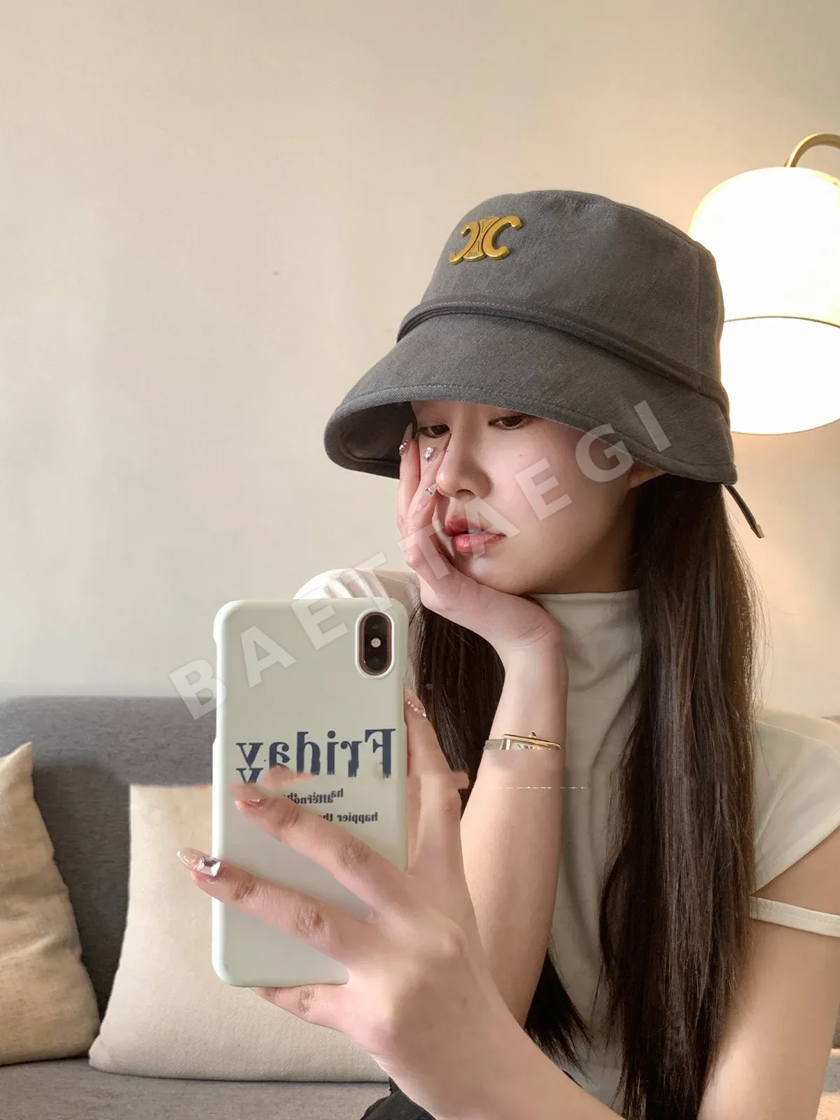 셀린느 트윌 버킷 햇 모자 84211