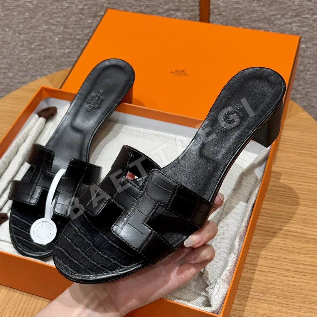 에르메스 오아시스 샌들 블랙 알리게이터 하이힐 상세 이미지 2