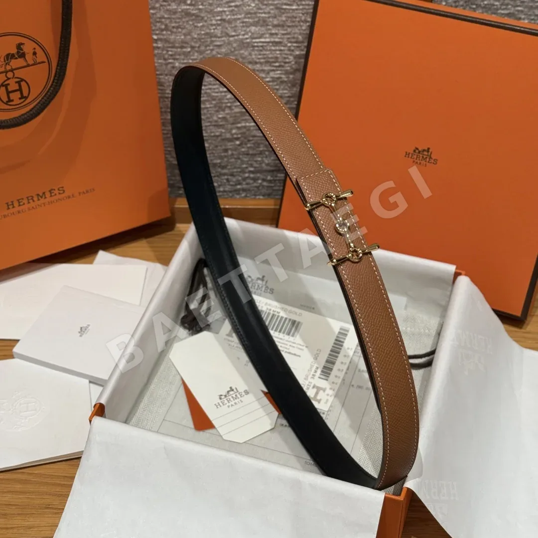 에르메스 H자형 버클 양면 스위프트 앱송 가죽 벨트 상세 이미지 4