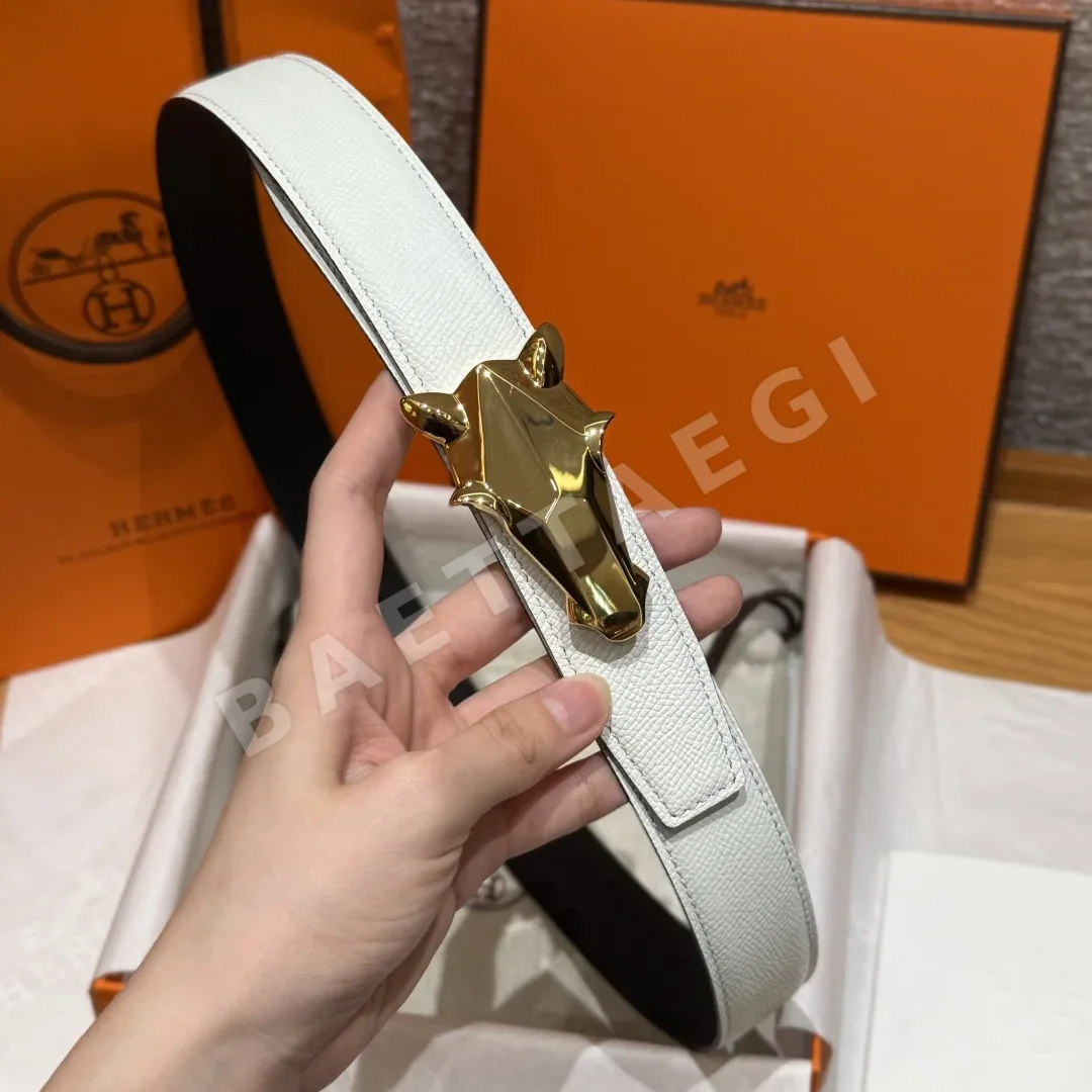 에르메스 셰느당크르 링크 양면 가죽 벨트 상세 이미지 4