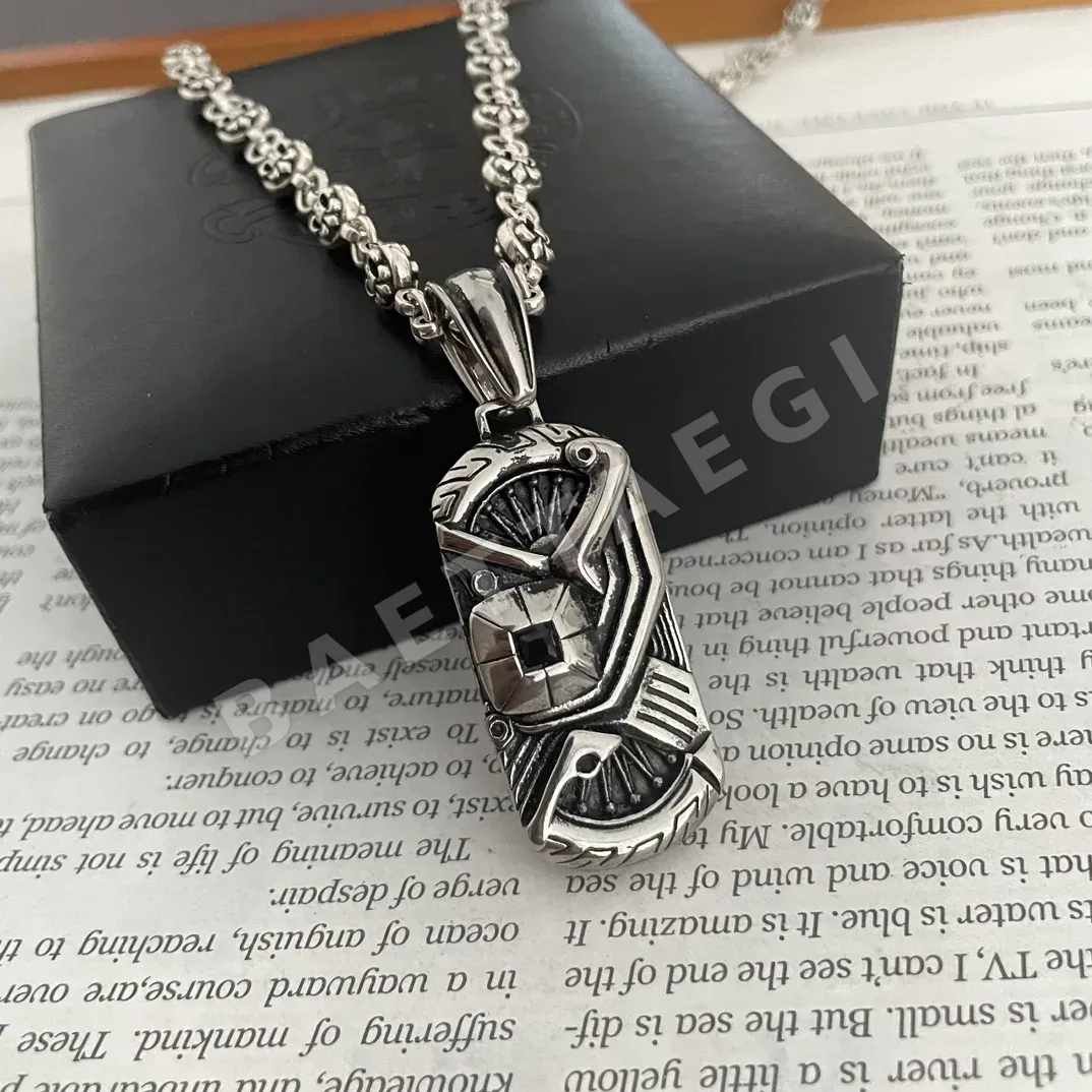 크롬하츠 클래식 레트로 크로스 볼 스퀘어 펜던트 목걸이 상세 이미지 8