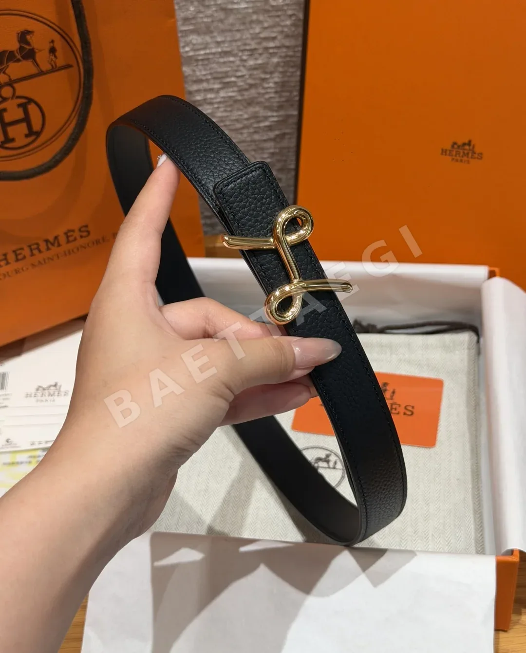 에르메스 크루아지에르 양면 가죽 벨트 상세 이미지 3