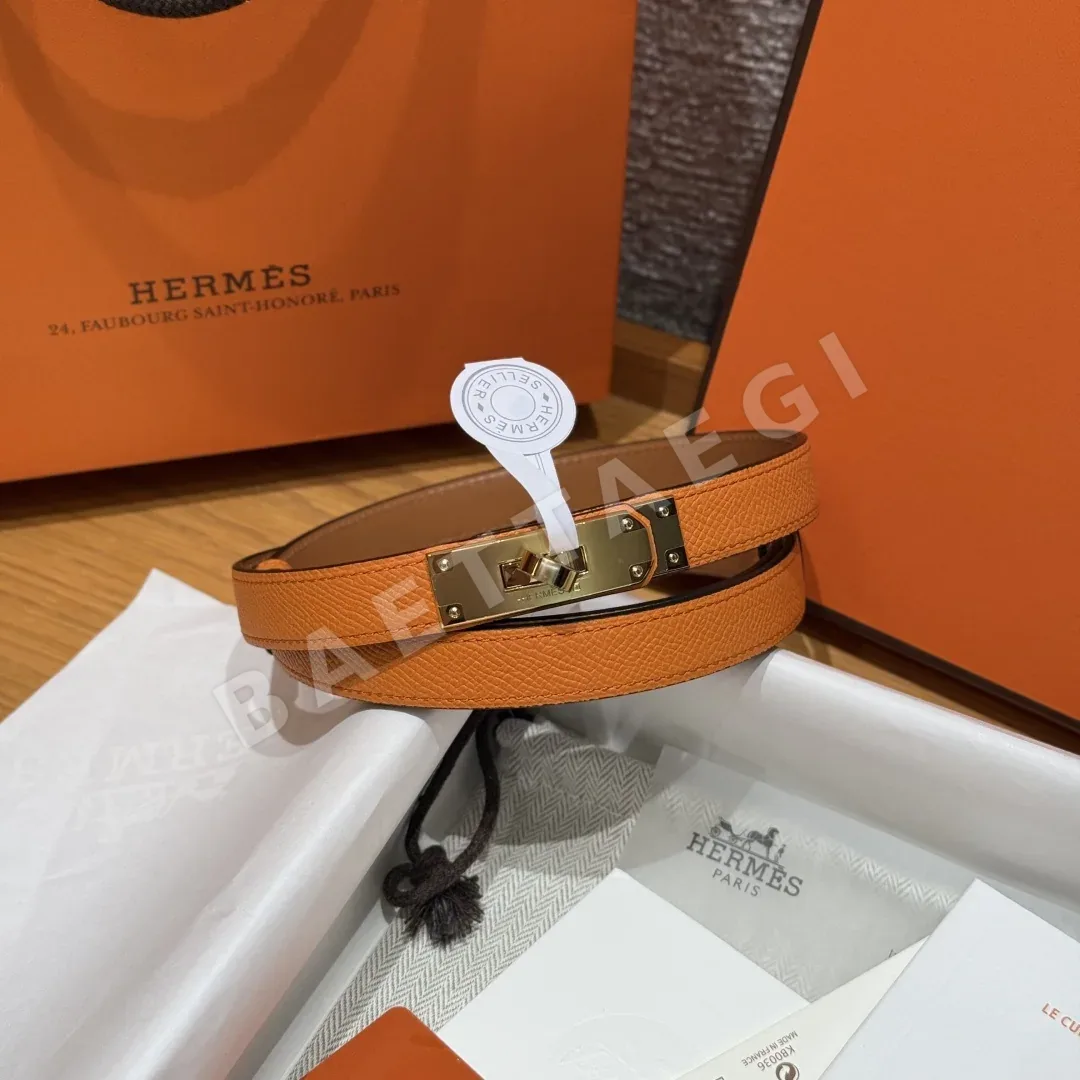 에르메스 켈리 팔라듐 버클 가죽 벨트 상세 이미지 2