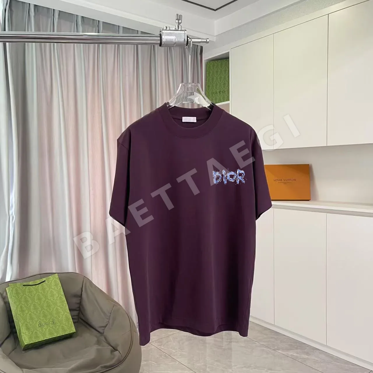 디올 로고 프린트 반팔 티셔츠 47477