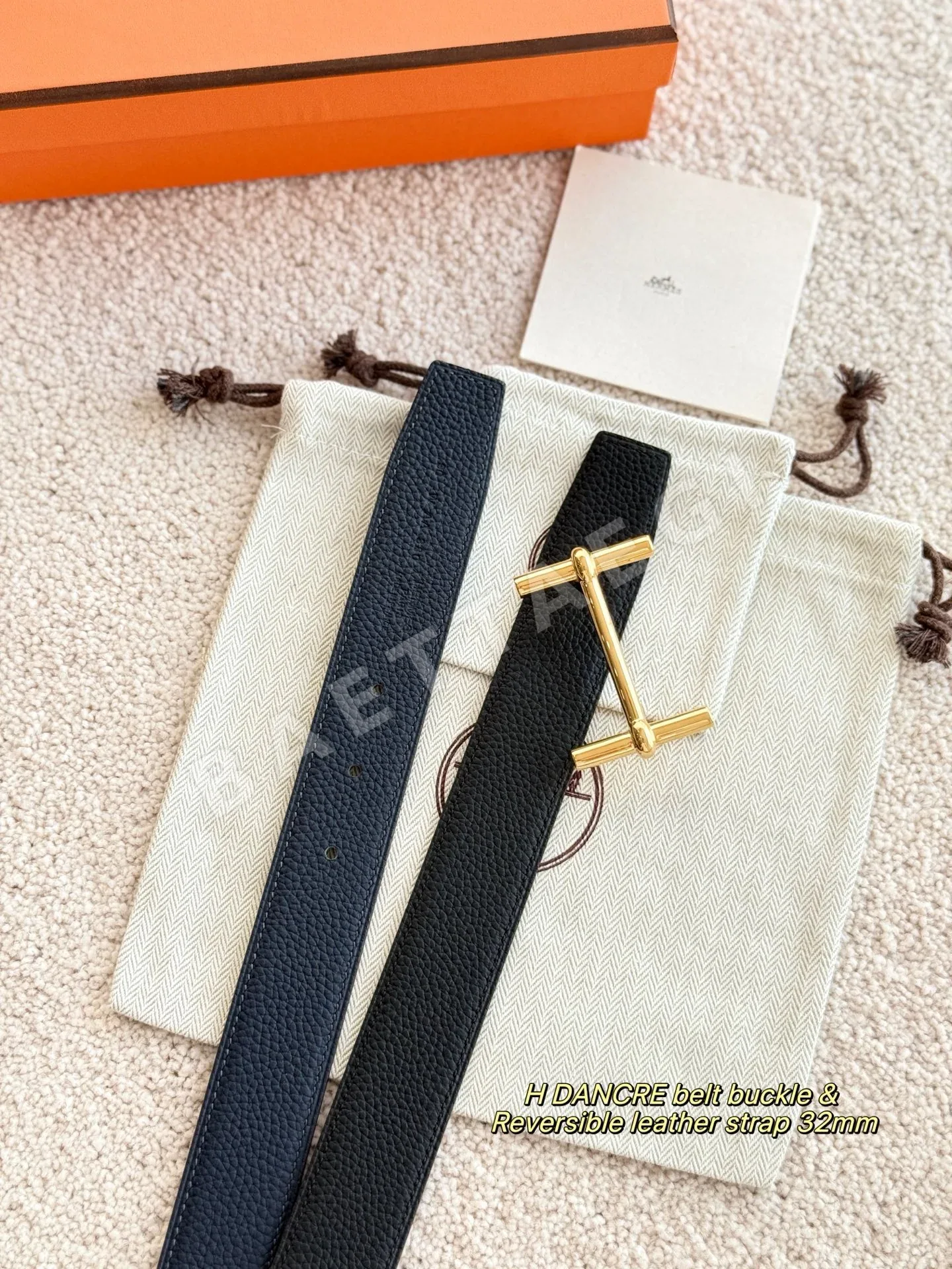 에르메스 H Dancre 양면 토고 가죽 벨트 상세 이미지 1