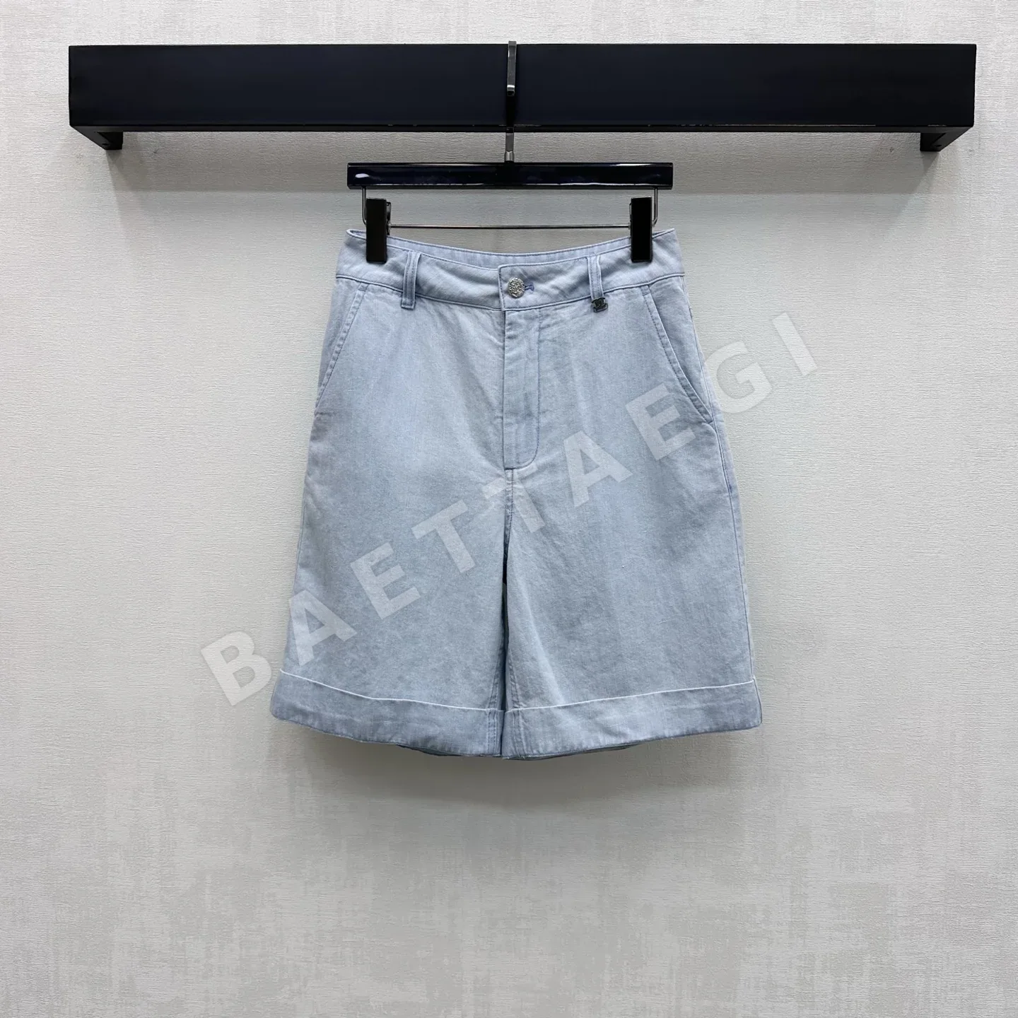 샤넬 와이드 레그 데님 카프리 팬츠 131903