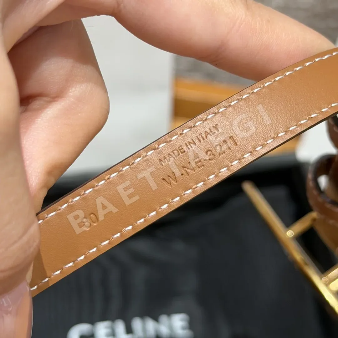 셀린느 메종 13mm 소가죽 벨트 골드 버클 상세 이미지 7