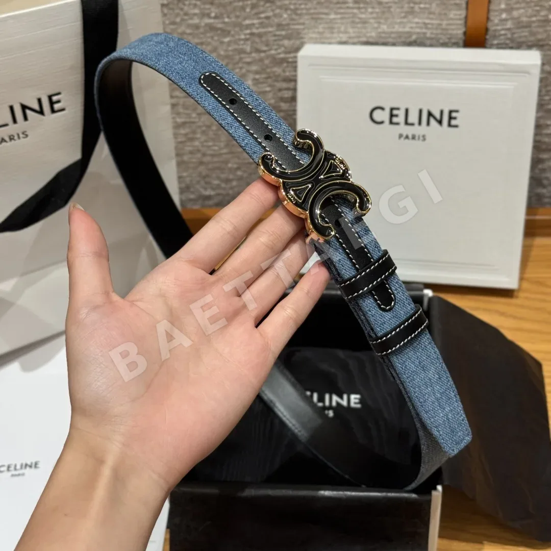 셀린느 개선문 데님 소가죽 벨트 상세 이미지 3