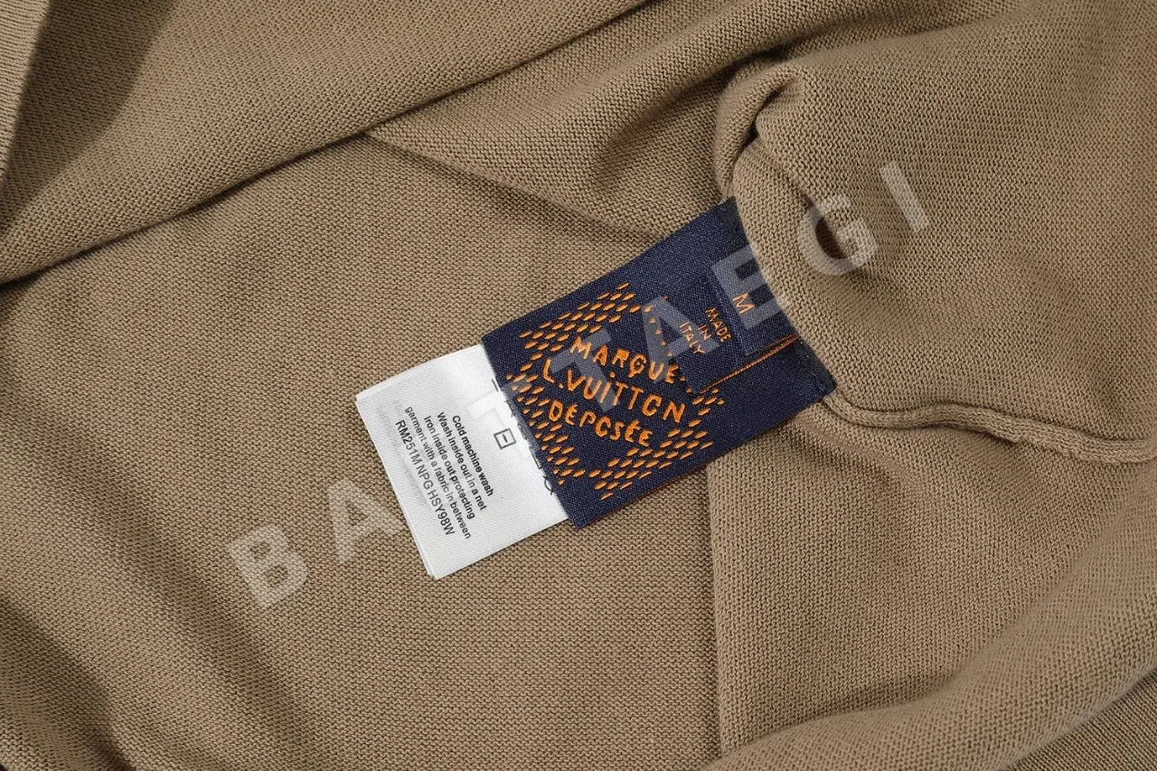 루이비통 자카드 엠보 니트 남성 반팔 상세 이미지 9