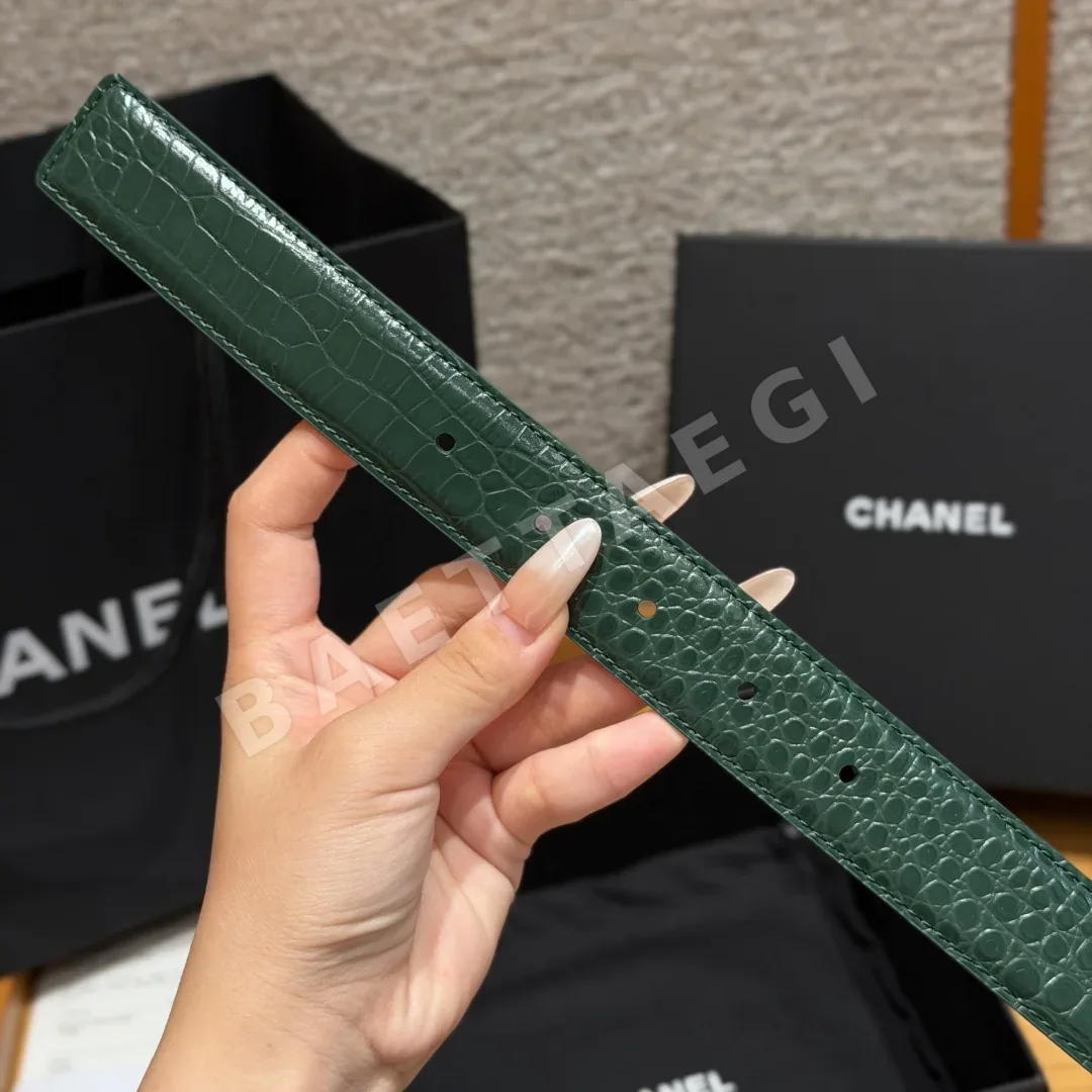 샤넬 악어무늬 가죽 벨트 30mm 상세 이미지 9
