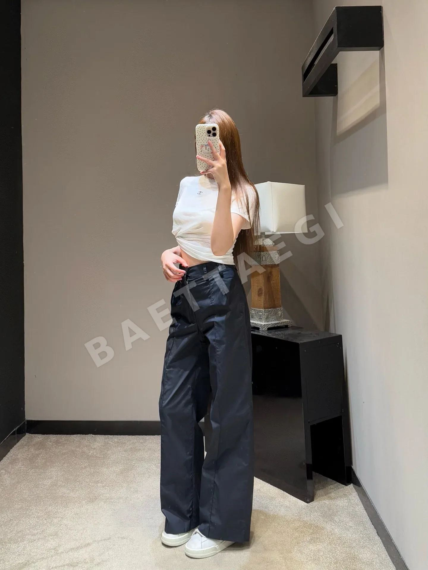 샤넬 더블 C 메탈 버클 네이비 여성 바지 상세 이미지 7