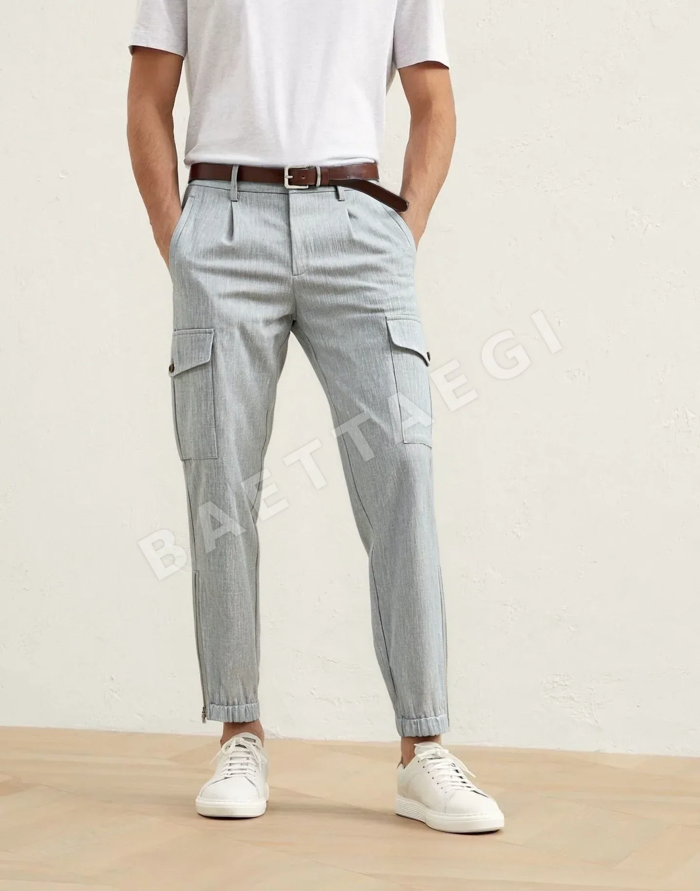 브루넬로쿠치넬리 울 혼방 남성 바지 상세 이미지 2