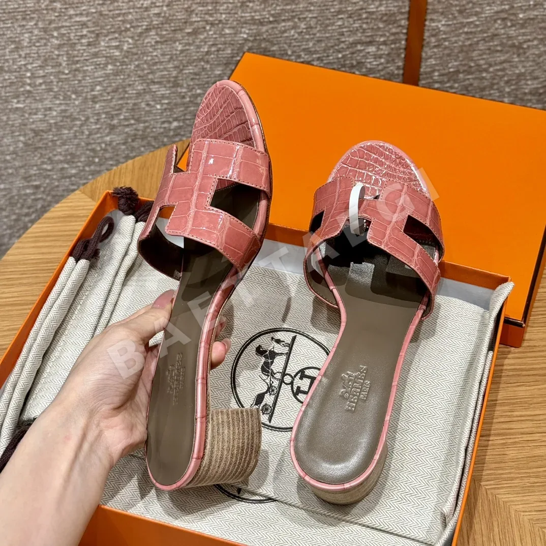 에르메스 오아시스 샌들 밀크쉐이크 악어가죽 하이힐 상세 이미지 6