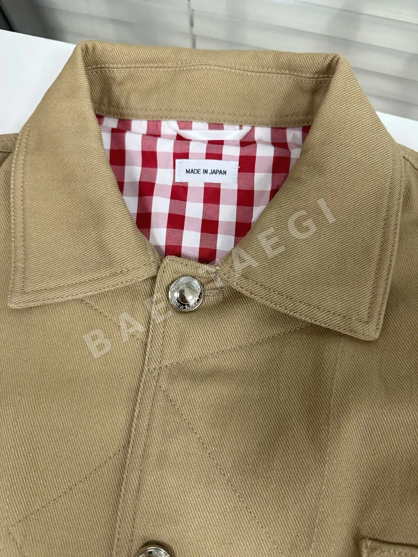 톰브라운 카키 코튼 데님 워크 재킷 상세 이미지 8