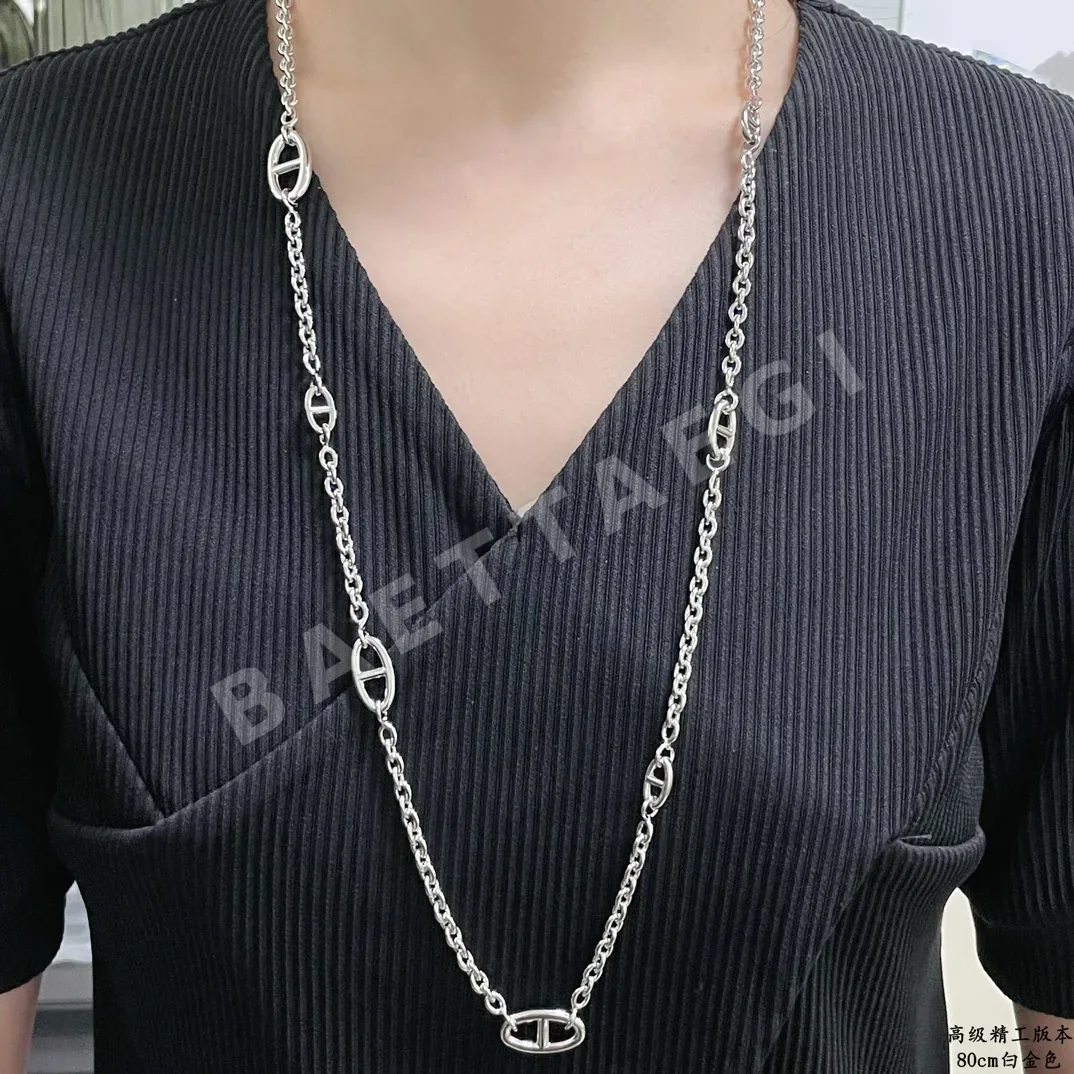에르메스 팔랑둘 피그노즈 18K 화이트골드 도금 목걸이 상세 이미지 3