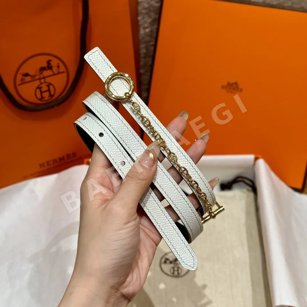에르메스 팔라듐 메탈 체인 잠금 벨트 175331