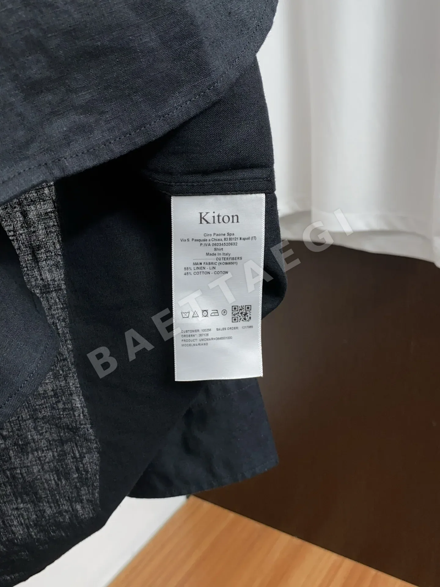 키톤 린넨 프렌치카라 남성 긴팔 셔츠 상세 이미지 5